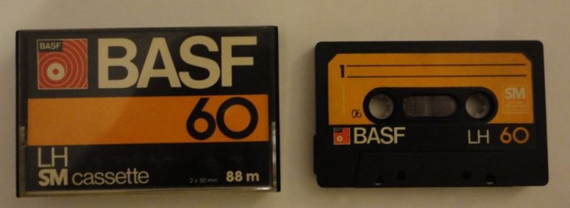 Cassette Audio Vintage BASF LH 60 - Bon état, Utilisée (non Vierge) Pour Déco Ou Collection